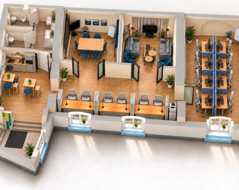 3D-Grundriss Coworking Space
